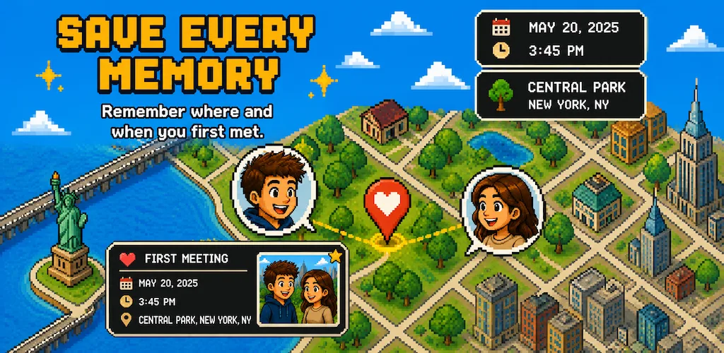 Save every memory — remember where and when you first met on your Memory Map.